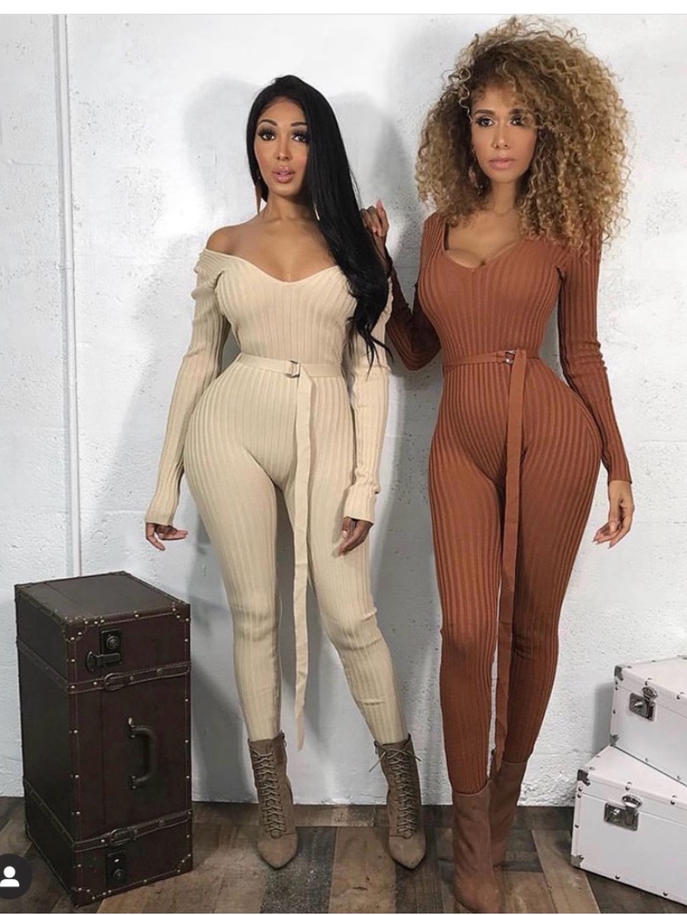 New with tags Hera Ribbed Off-Shoulder Belted Jumpsuit - Cream